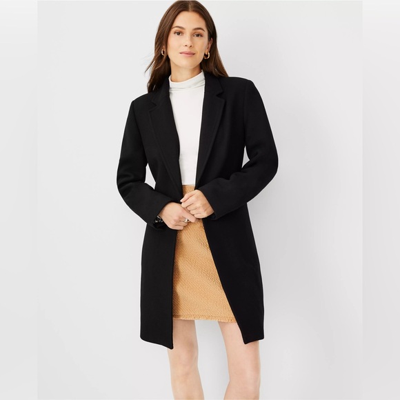 ♣️Ann Taylor Wool Chesterfield Coat in Black, M, NWOT✨ - Picture 3 of 8